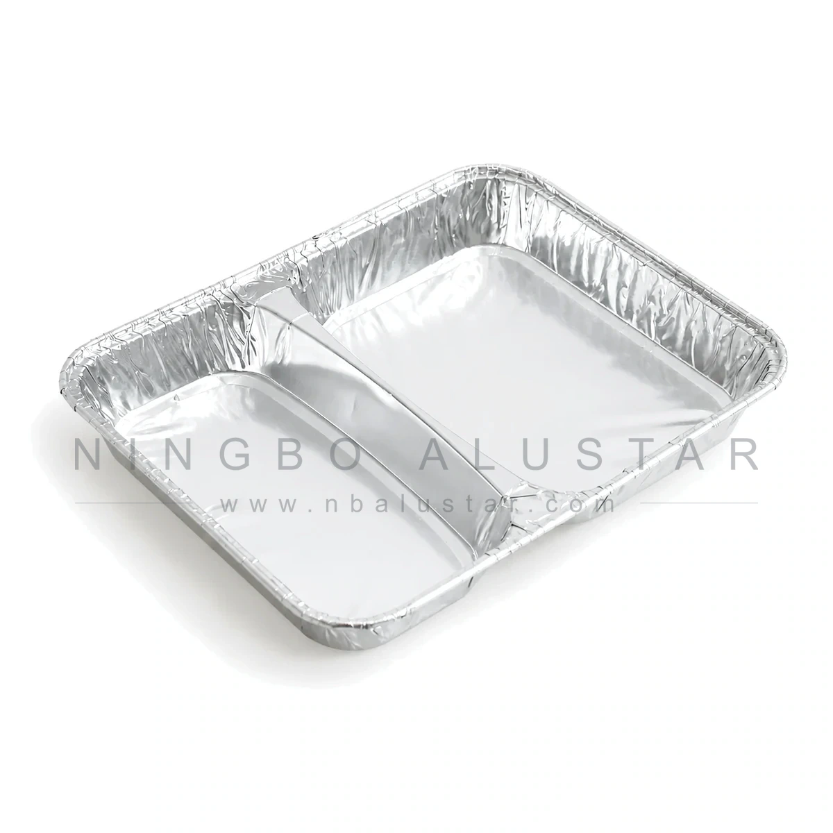 S822 bandeja de menú de aluminio · 2 compartimentos