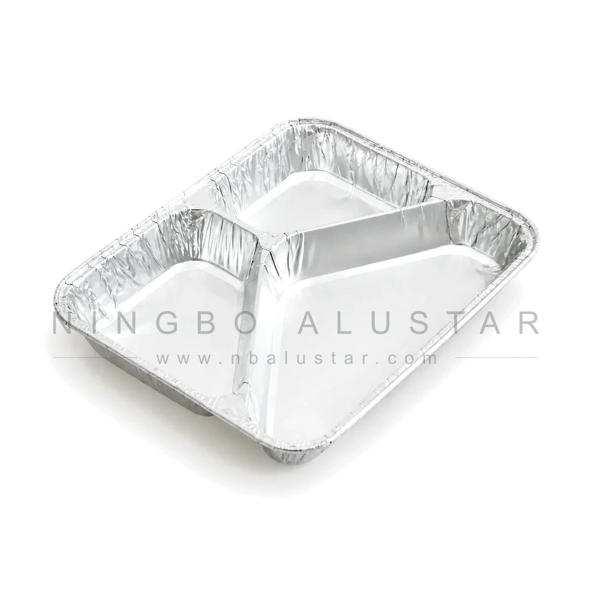 S823 bandeja de menú de aluminio · 3 compartimentos